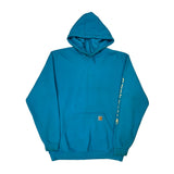 Carhartt Spellout Hoodie - XL Blue Cotton