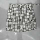 Wrangler Checked Cargo Shorts - 32W 10L Black & White Cotton