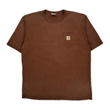 Carhartt T-Shirt - Large Brown Cotton