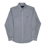 Checked Ralph Lauren Slim Fit Shirt - Large Blue Cotton