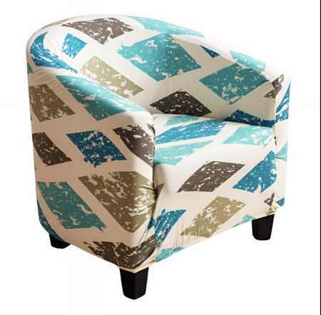 Anyseat Multicolor Diamond Print Chair Cover – Plain Dustproof Tub Slipcover for Home Décor