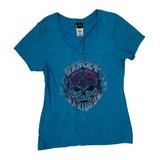 Las Vegas Harley Davidson Graphic T-Shirt - Large Blue Cotton