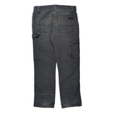 Dickies Double Knee Carpenter Trousers - 34W 30L Grey Cotton Blend