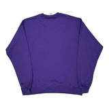 Hanes Blank Sweatshirt - Large Purple Cotton