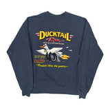 Ducktail Run Rod & Custom Show Hanes Graphic Sweatshirt - Medium Blue Cotton Blend