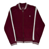 Polo By Ralph Lauren Track Jacket - Medium Burgundy Cotton