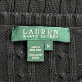 Ralph Lauren Cable Knit Sweater - Medium Black Cotton