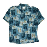 Island Blue Hawaiian Shirt - Large Blue Viscose