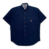 Tommy Hilfiger Short Sleeve Shirt - Large Navy Cotton