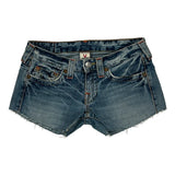 True Religion Mini Denim Shorts - 30W US 2 Blue Cotton