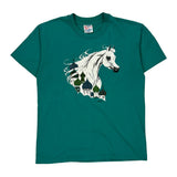Hanes Single Stitch T-Shirt - Large Green Cotton Blend