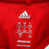 Bayern Munich Age 11-12 Adidas Football Shirt - Medium Red Polyester