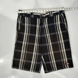 Dickies Checked Shorts - 34W 10L Black Cotton