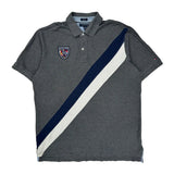 Custom Fit Tommy Hilfiger Striped Polo Shirt - XL Gray Cotton