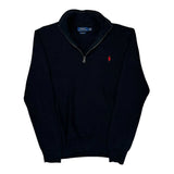 Polo By Ralph Lauren 1/4 Zip - Large Black Cotton