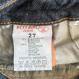 Sexy Girl Jeans Mini Denim Skirt - 28W UK 8 Dark Wash Cotton