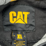 Caterpillar Cat Spellout Hoodie - XL Grey Cotton