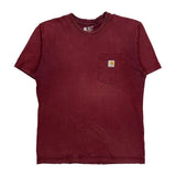 Carhartt T-Shirt - Large Burgundy Cotton