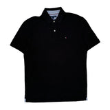 Tommy Hilfiger Polo Shirt - Large Black Cotton