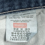Wrangler Carpenter Jeans - 33W 30L Blue Cotton