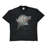 Single Stitch Colorado Rockies Hanes Graphic T-Shirt - XL Black Cotton
