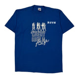 American Cancer Society Jerzees Single Stitch T-Shirt - Large Blue Cotton