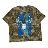 Deer Skull Graphic Realtree Camo T-Shirt - 2XL Brown Cotton