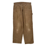 Wrangler Carpenter Trousers - 34W 32L Brown Cotton