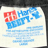 Single Stitch New York Hanes Graphic T-Shirt - Large Black Cotton