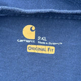 Carhartt Long Sleeve T-Shirt - 2XL Blue Cotton