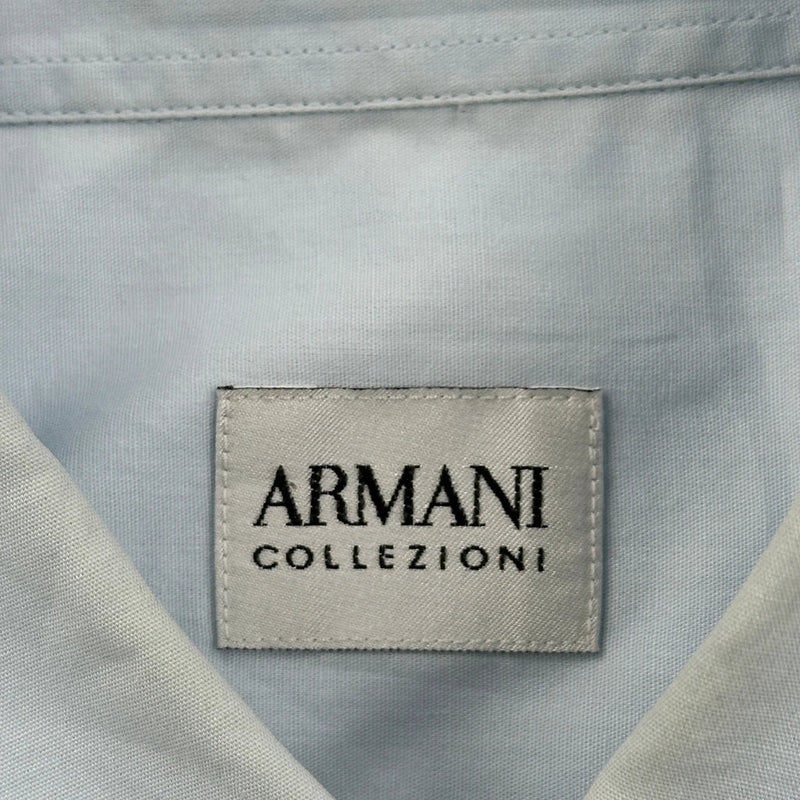 Armani Short Sleeve Shirt - Medium Blue Cotton
