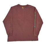 Carhartt Long Sleeve T-Shirt - 2XL Burgundy Cotton