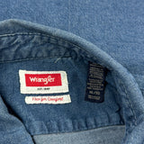 Wrangler Denim Shirt - XL Blue Cotton