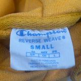 Reverse Weave Champion Hoodie - Small Yellow Cotton
