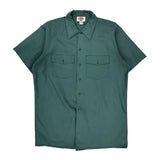 Dickies Short Sleeve Shirt - Large Green Cotton