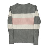 Tommy Hilfiger Striped Jumper - Large Grey Cotton