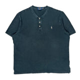 Polo By Ralph Lauren Faded Henley Polo Shirt - XL Blue Cotton