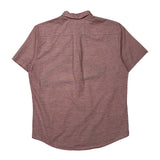 Tommy Hilfiger Striped Short Sleeve Shirt - Medium Red Cotton