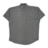 Chaps Ralph Lauren Short Sleeve Shirt - Large Gray Polyester