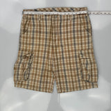 Levis Checked Cargo Shorts - 34W 11L Beige Cotton