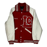 Lc Chenille Appeal Varsity Jacket - Medium Red Leather