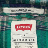 Levis Checked Flannel Shirt - Large Green Cotton