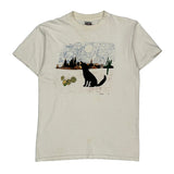 Desert Scene With Coyote Tultex Graphic T-Shirt - Medium Cream Cotton