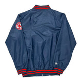 Red Sox Majestic Spellout Baseball Jacket - Large Red Nylon