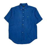 Blake Ralph Lauren Short Sleeve Shirt - Medium Blue Linen