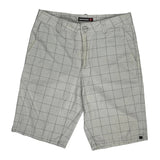 Quiksilver Checked Chino Shorts - 30W 10L White Cotton