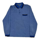 Armani Exchange Polo Shirt - Large Blue Cotton Blend