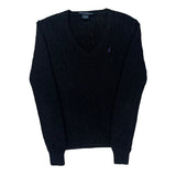 Ralph Lauren Sport Cable Knit Sweater - Large Black Cotton