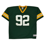 Green Bay Packers Logo Athletics #92 White Football Jersey - 2XL Green Polyester