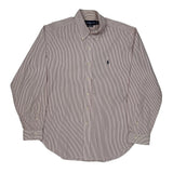 Ralph Lauren Striped Shirt - Large Red Cotton